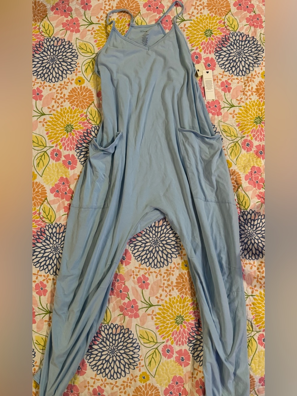 NWT small ultra flirt light blue jumpsuit